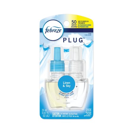 FEBREZE PLUG Air Freshener Refills, Linen and Sky, 0.87 oz 74901EA